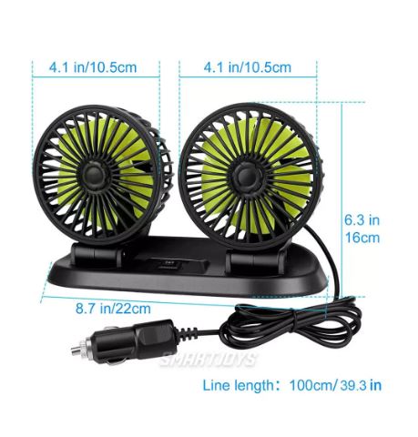 Miniatura 4 de Ventilador doble portátil para carro 12V